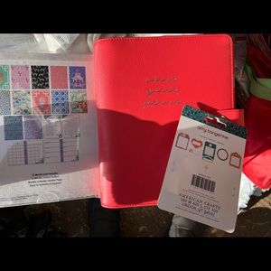 Lot 3 A5 planner set  Leopard themed Kiki binder coral pink